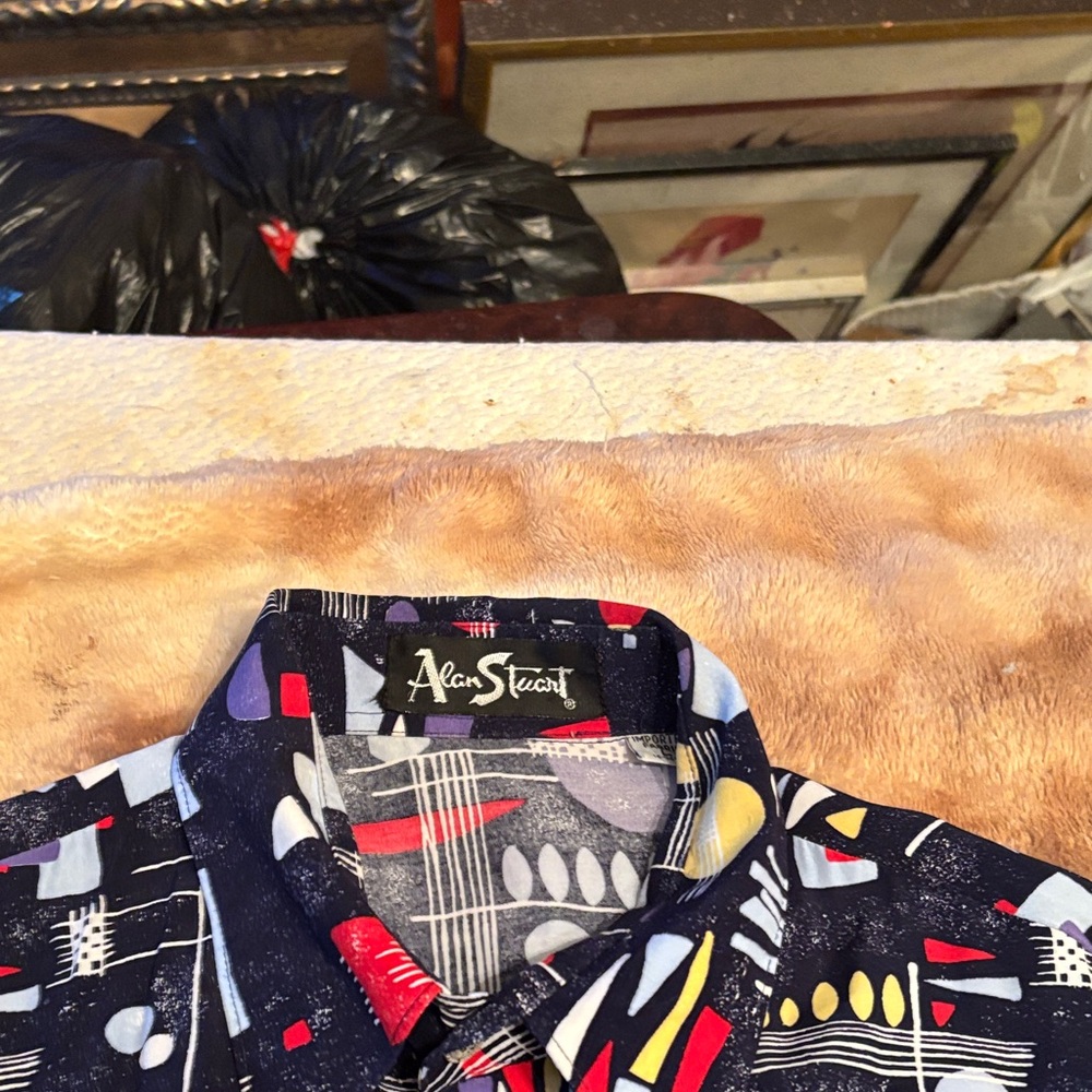 Vintage Alan Stuart Abstract Patterned Casual Shi… - image 2